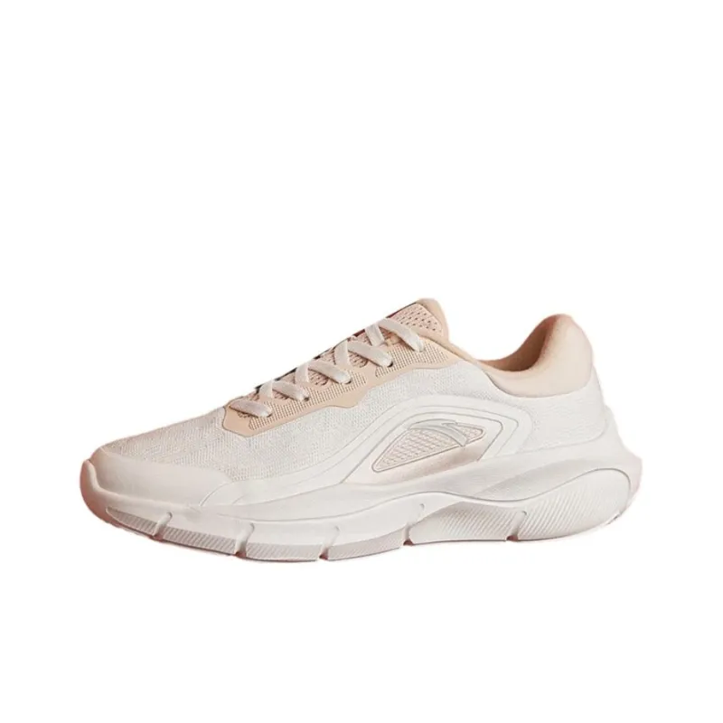 Anta Anti-Slip Wear-Resistant Low-Top Running Shoes Women's Papyrus White Smoky Brown-0