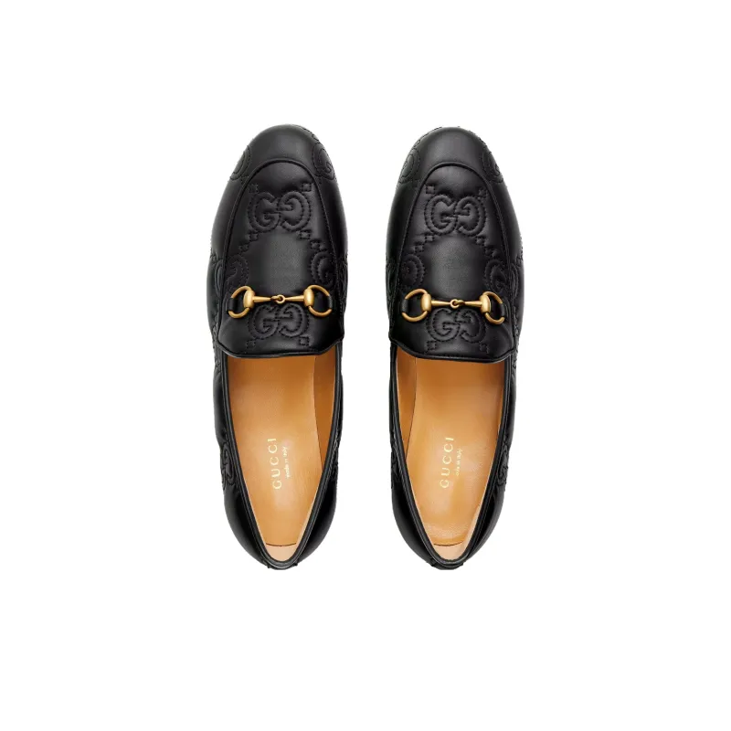 GUCCI Jordaan Loafer Black Gg Leather Women's-2
