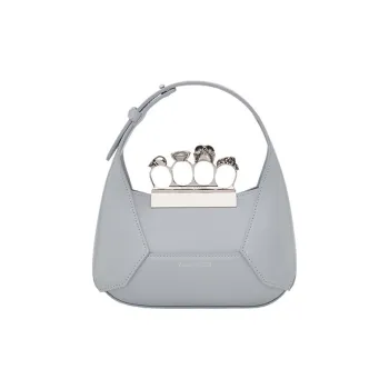 Alexander McQueen Smooth Cow Leather Hobo Bag Shoulder Bag Crossbody Handbag Mini Women's Dusty Pink