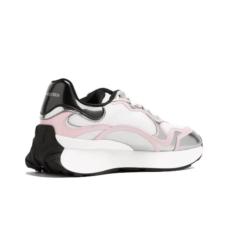 Alexander McQueen Seal Logo Low White Silver Pink Women's-2