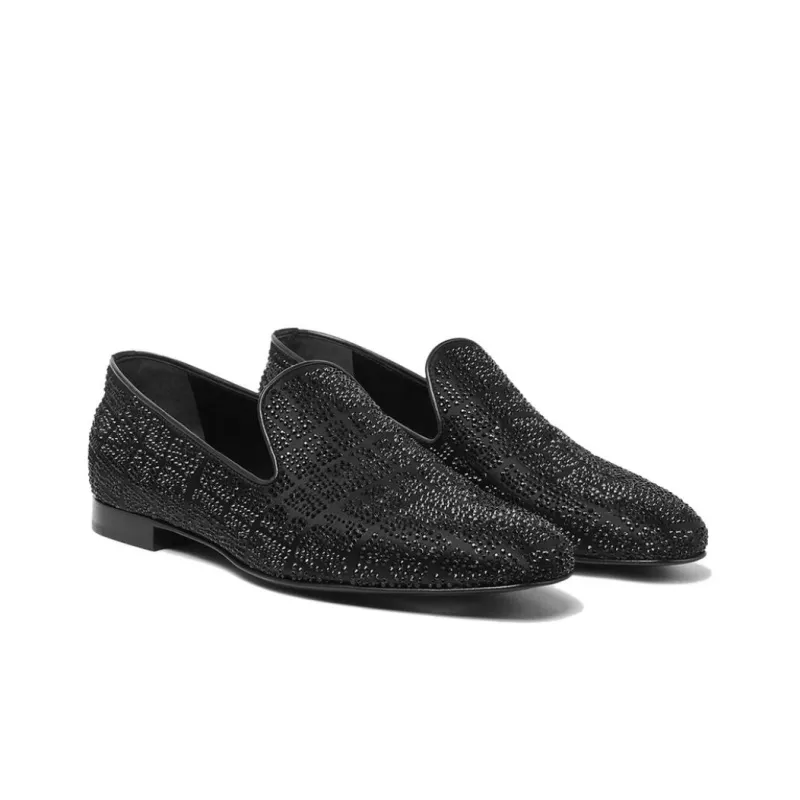VERSACE Crystal-embellished Satin Loafers-3