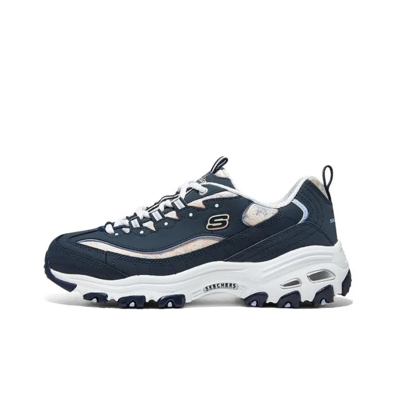 Skechers DLITES Slip Resistant Low Top Chunky Sneakers Women's Marine Blue-0