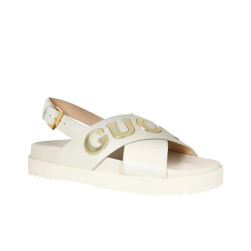 GUCCI Women's Sandal 'White Metallic Gold' Women's-2