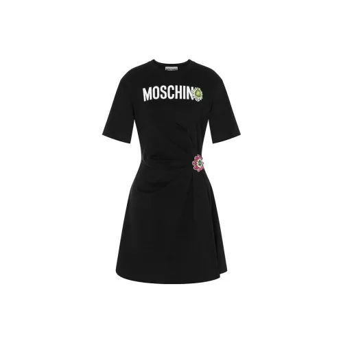 MOSCHINO Logo-print Cotton Minidress