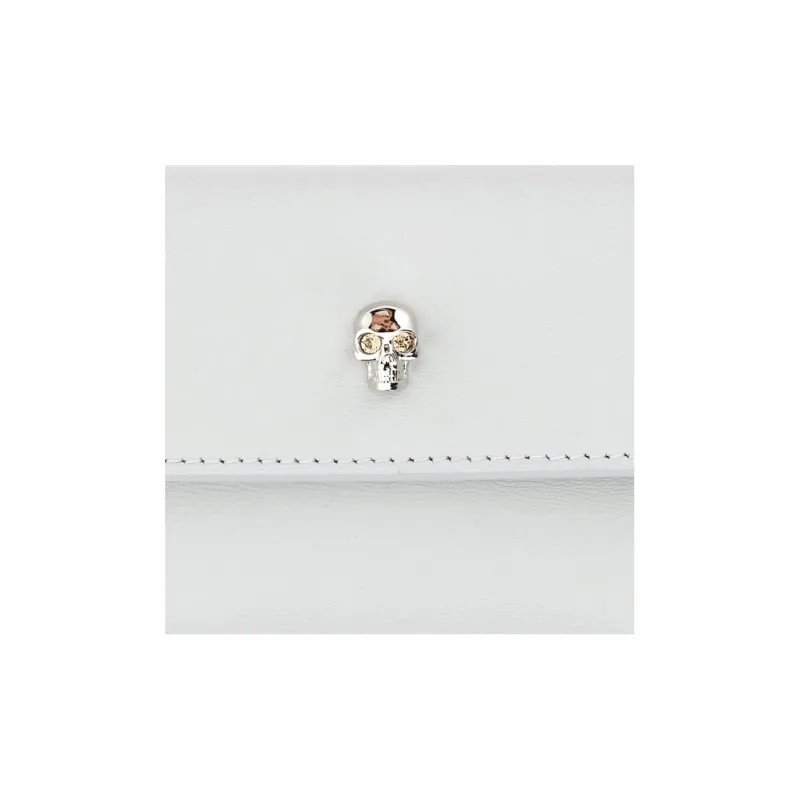 Alexander McQueen Calfskin Card Holder Wallet Women's White-3