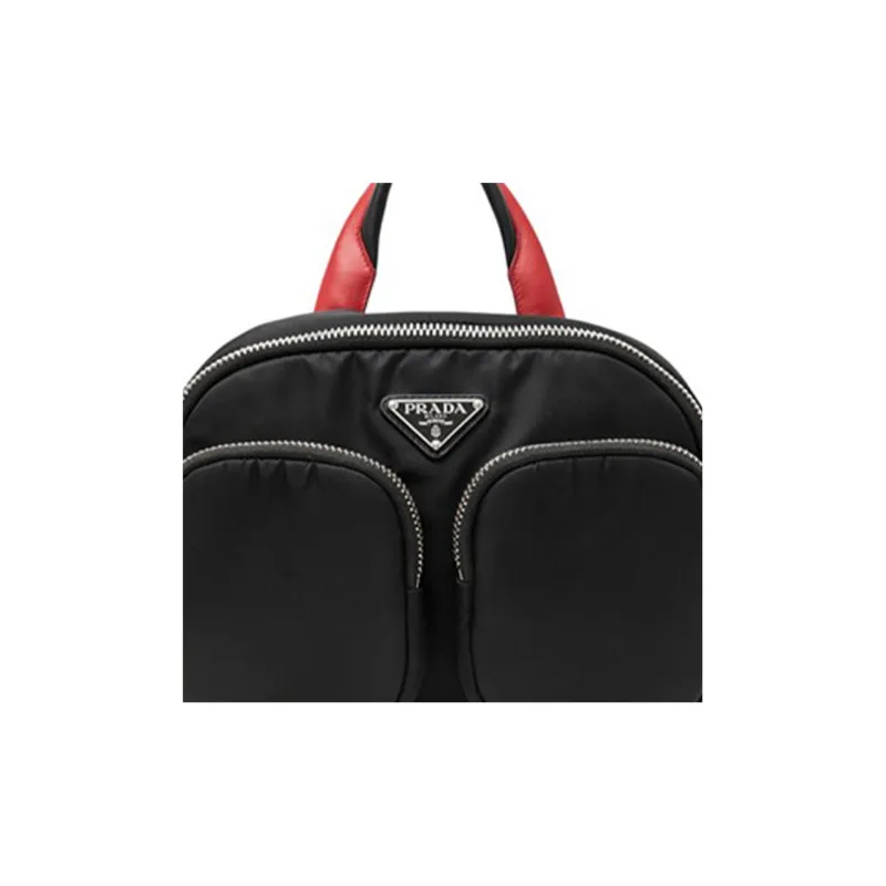 PRADA Nylon Backpack Handbag Regular Women's Red/Black-4