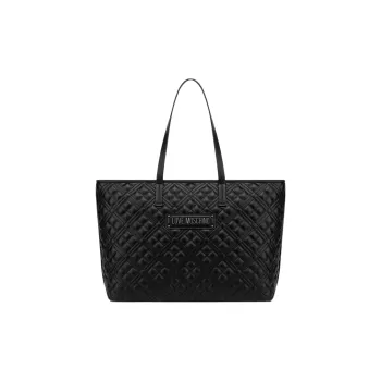 LOVE MOSCHINO Polyurethane Tote Bag, Shopping Bag, Shoulder Bag, Handbag Regular Women's Black