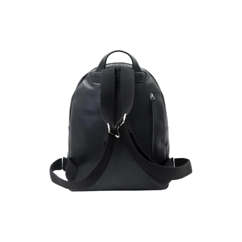 LONGCHAMP Grained Leather Backpack Regular Unisex Black-3