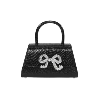 Self portrait Cow Leather Portable Crossbody Bag Shoulder Bag Mini Women's Black