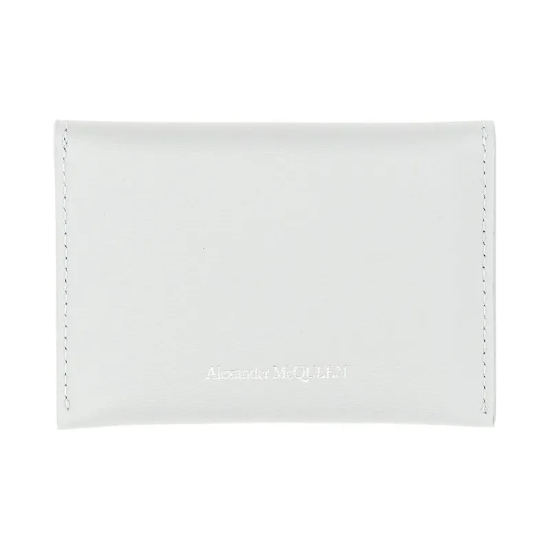 Alexander McQueen Calfskin Card Holder Wallet Women's White-1