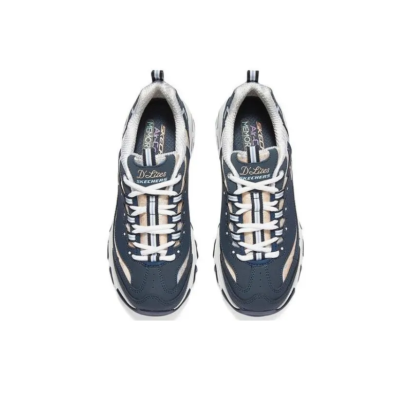 Skechers DLITES Slip Resistant Low Top Chunky Sneakers Women's Marine Blue-2