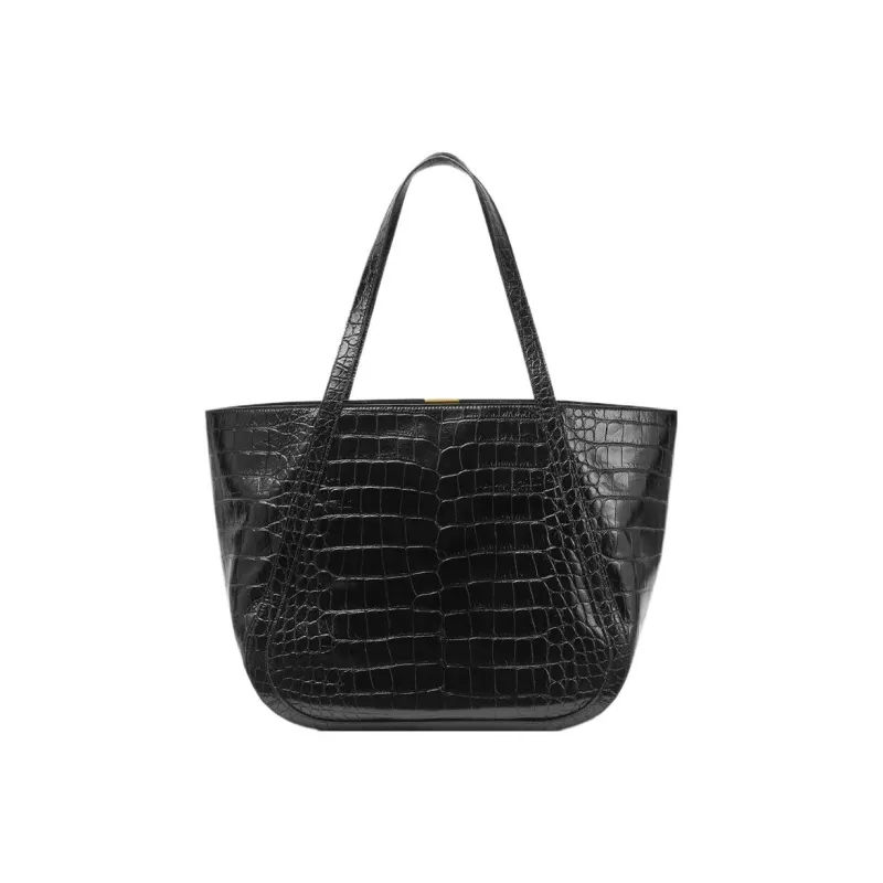VERSACE Calfskin With Lambskin Trim Tote Bag Shopping Bag Shoulder Bag Handbag Large Size Women's Black-2