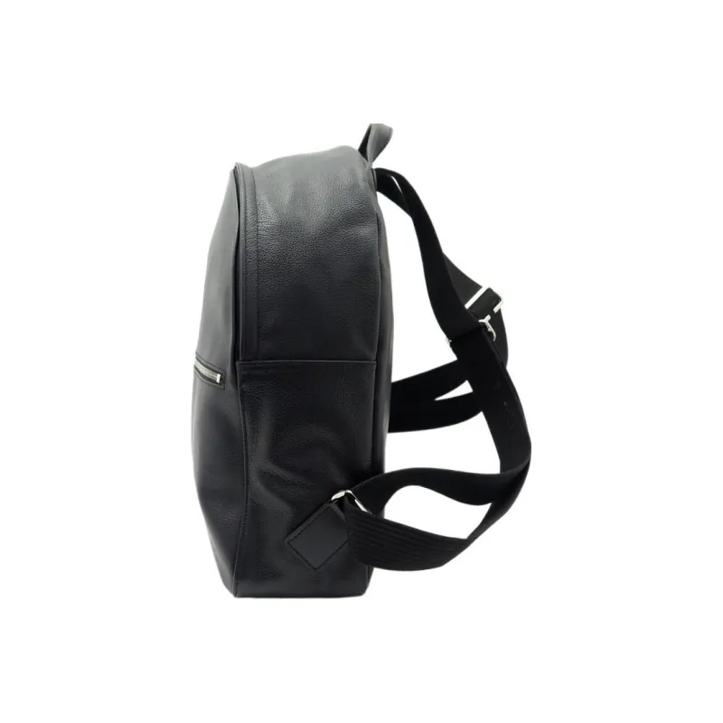 LONGCHAMP Grained Leather Backpack Regular Unisex Black-1
