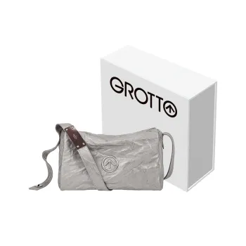 GROTTO Sheepskin Shoulder Bag Medium Size Unisex Moon Silver