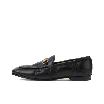 GUCCI Jordaan Loafer Black Gg Leather Women's
