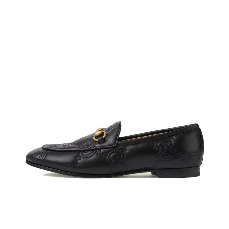GUCCI Jordaan Loafer Black Gg Leather Women's-0