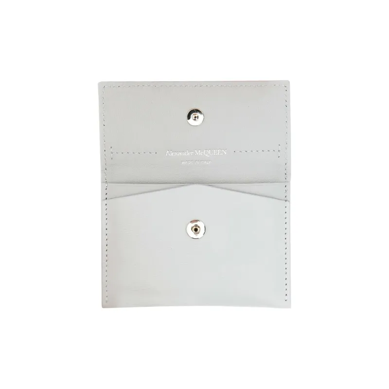 Alexander McQueen Calfskin Card Holder Wallet Women's White-2