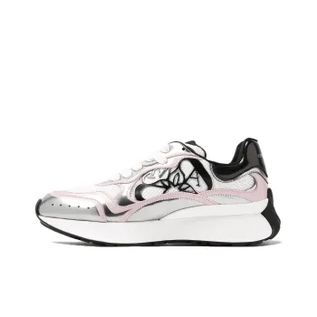 Alexander McQueen Seal Logo Low White Silver Pink Women's