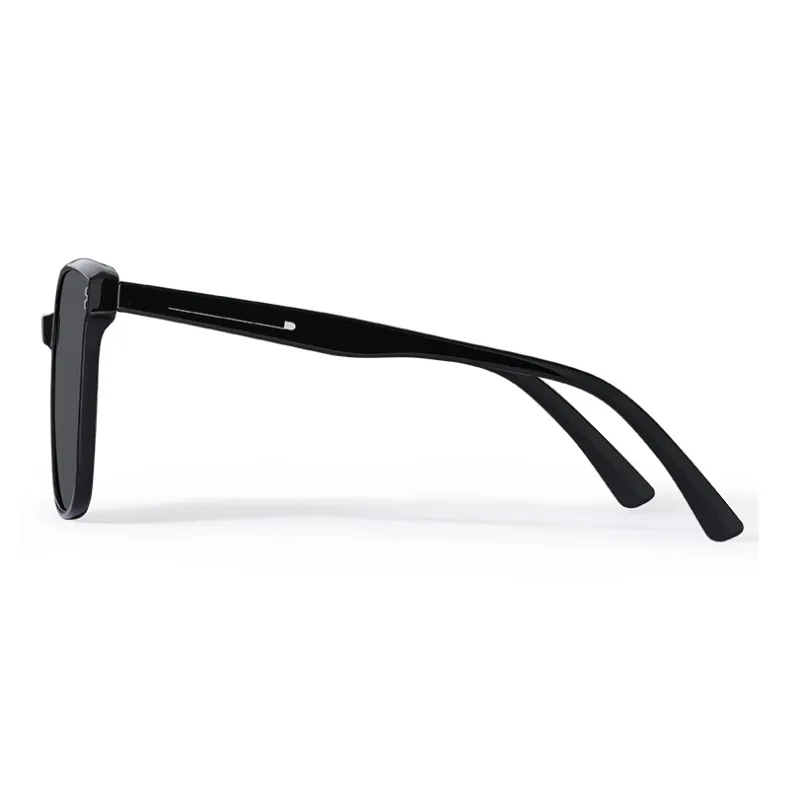VEGOOS TR/Memory Plastic Square Sunglasses Unisex Black Frame-20
