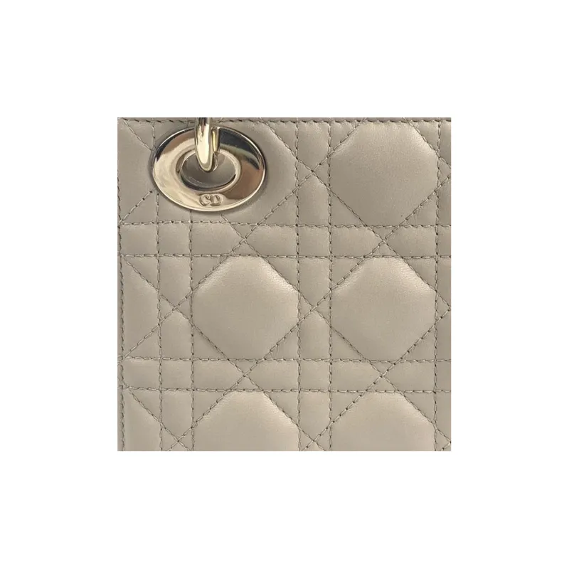 DIOR Lady Dior Sheepskin Dior Bag Shoulder Bag Crossbody Bag Handbag Mini Women's Gray-3