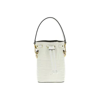 FENDI Mon Tresor Calfskin Bucket Bags Shoulder Bag Crossbody Bag Handbag Mini Women's White