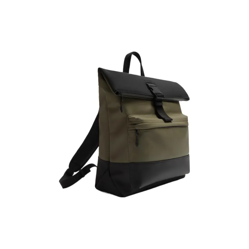 ZARA PU Backpack Large Size Men's Khaki Green-1