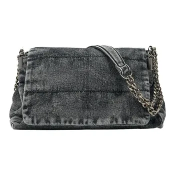 ZARA PU Shoulder Bag Women's Blue Denim