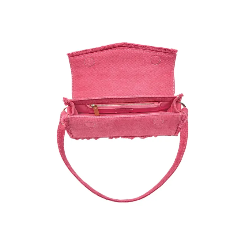 ZARA Cotton Shoulder Bag Women's Peach Pink-3