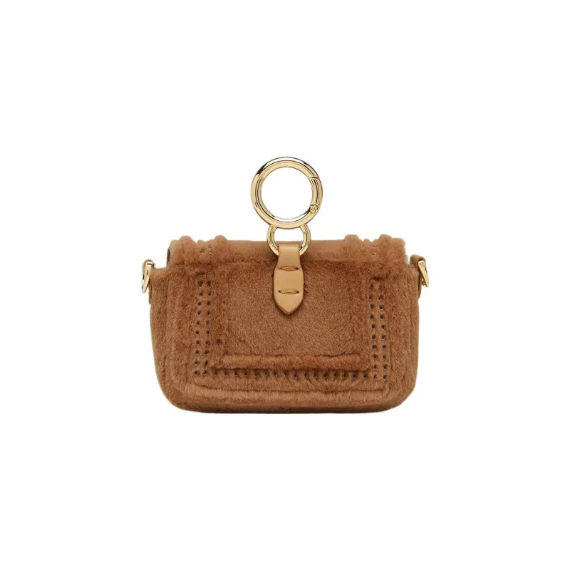 FENDI Mink Fur Tassel Bag Accessory Crossbody Bag Extra Mini Women's Brown-2