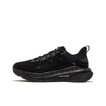 361° Fiery Red Fall And Winter Wear Resistant Low Top Running Shoes Men's Obsidian Black/Smoke Gray