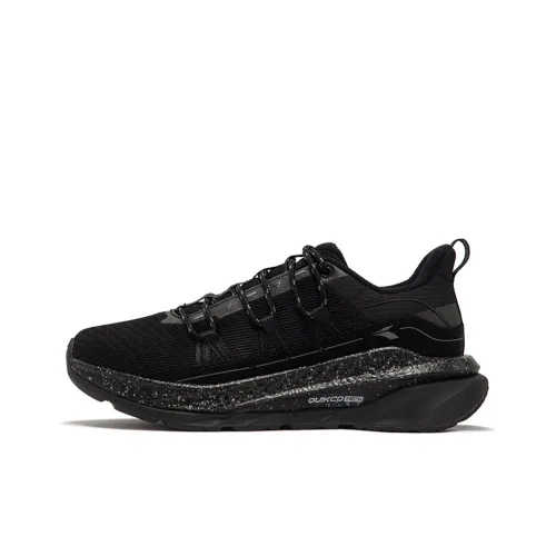 361° Fiery Red Fall And Winter Wear Resistant Low Top Running Shoes Men's Obsidian Black/Smoke Gray