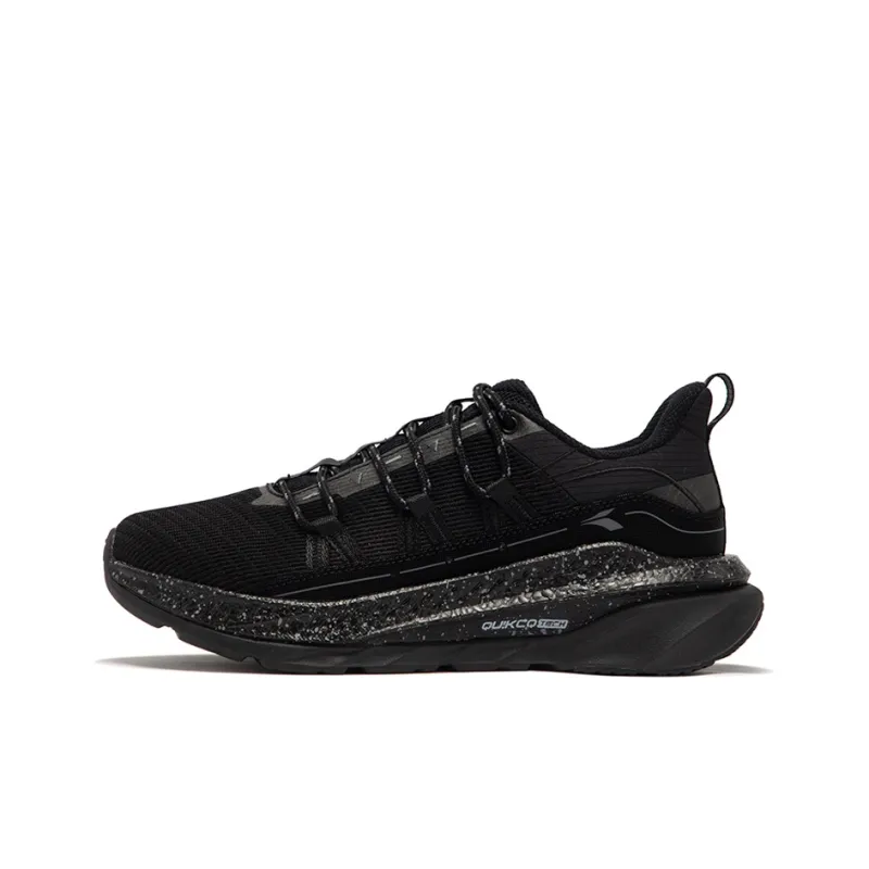 361° Fiery Red Fall And Winter Wear Resistant Low Top Running Shoes Men's Obsidian Black/Smoke Gray-0