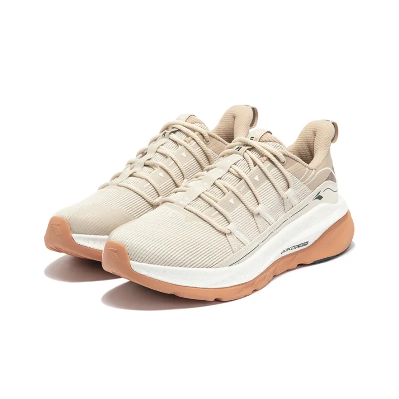 361° Fiery Red Fall And Winter Wear Resistant Low Top Running Shoes Men's Oat Milk/Wheat Brown-2