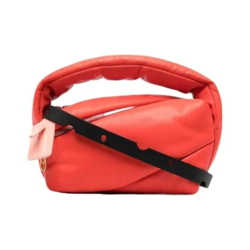 OFF-WHITE Leather Shoulder Bag Crossbody Bag Handbag Women's Red