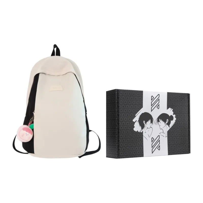 NOMK Nylon Canvas Refreshing Travel In Color Blocking With Large Capacity Japanese Style Regular Unisex Black-9