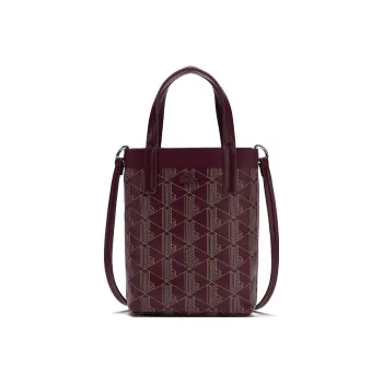 LACOSTE PVC Handbag Shoulder Bag Crossbody Bag Extra Small Women's Dark Red/Apricot