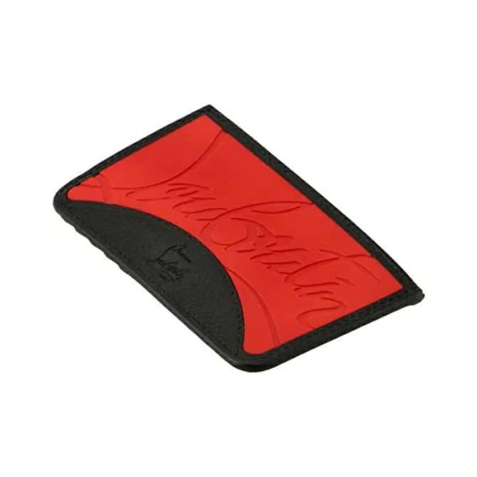 CL LUBOTING Calfskin Wallet Regular Men's Black/Red-2