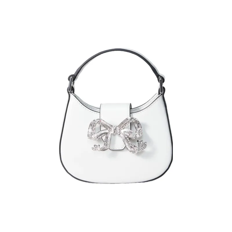Self portrait Cow Leather Shoulder Bag Crossbody Bag Handbag Regular Women's White-0