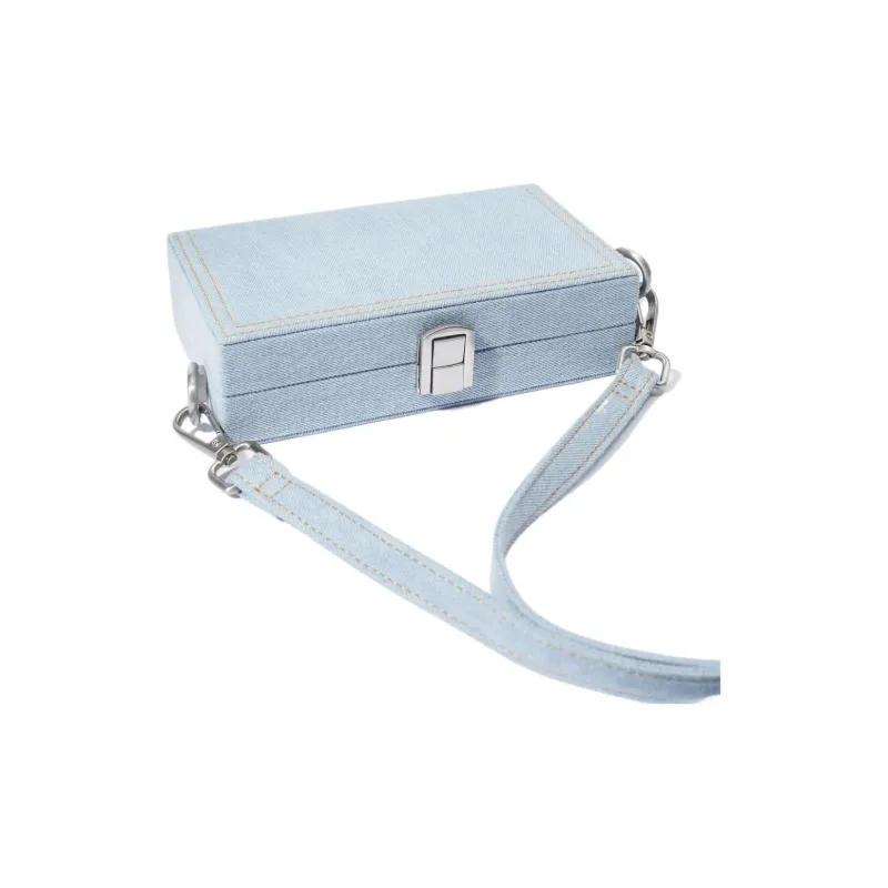 ZARA Cotton Crossbody Bag Mini Men's Blue-2