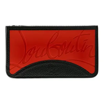 CL LUBOTING Calfskin Wallet Regular Men's Black/Red