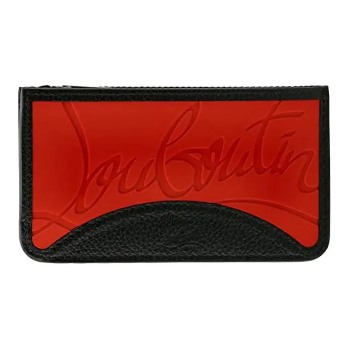 CL LUBOTING Calfskin Wallet Regular Men's Black/Red-0