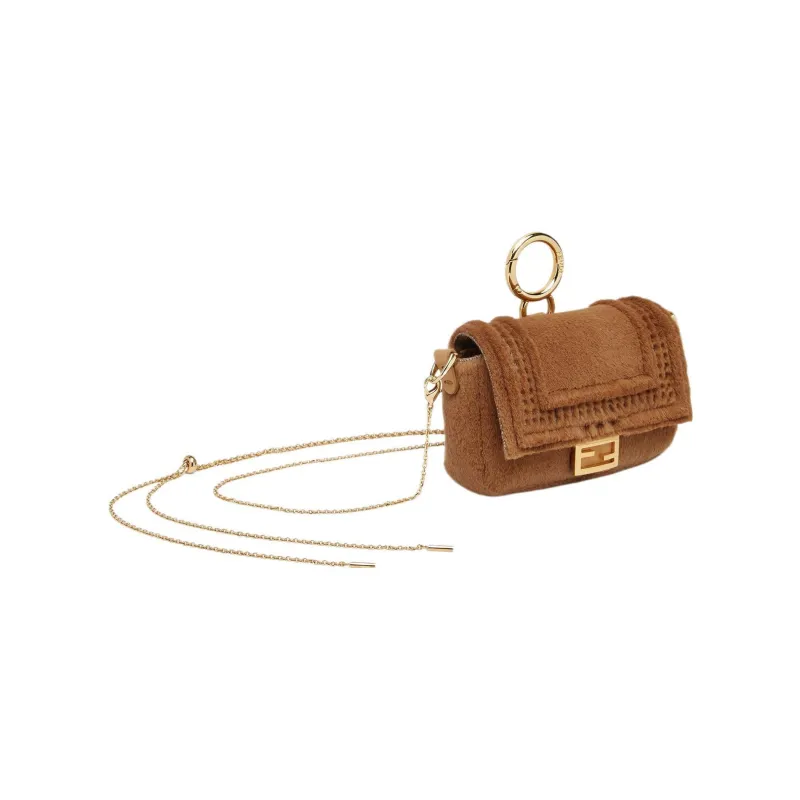 FENDI Mink Fur Tassel Bag Accessory Crossbody Bag Extra Mini Women's Brown-1