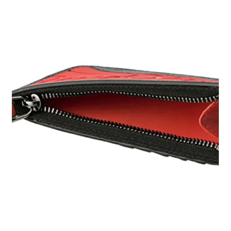 CL LUBOTING Calfskin Wallet Regular Men's Black/Red-4