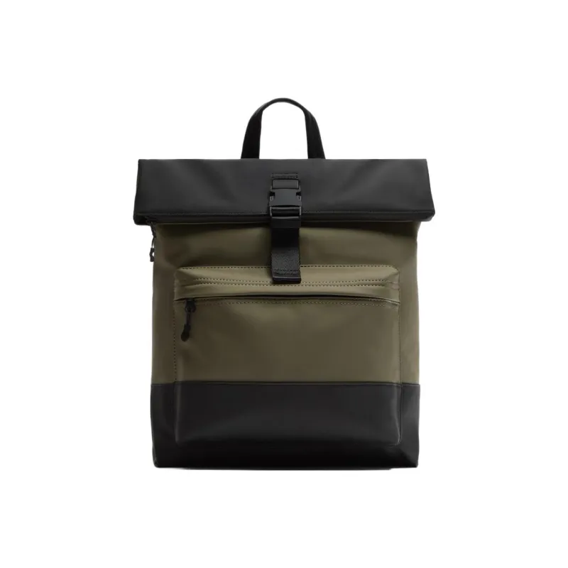 ZARA PU Backpack Large Size Men's Khaki Green-0