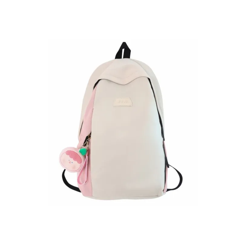 NOMK Nylon Canvas Refreshing Travel In Color Blocking With Large Capacity Japanese Style Regular Unisex Black-4
