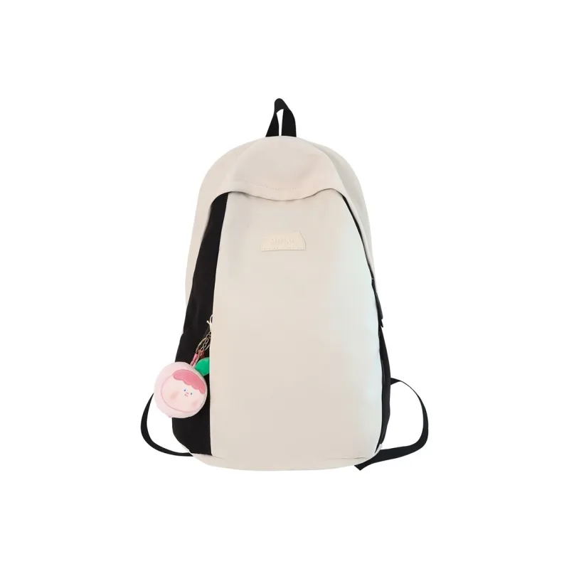 NOMK Nylon Canvas Refreshing Travel In Color Blocking With Large Capacity Japanese Style Regular Unisex Black-8