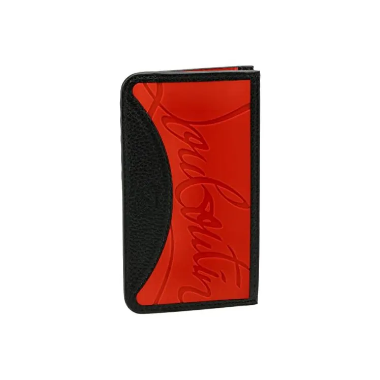 CL LUBOTING Calfskin Wallet Regular Men's Black/Red-1