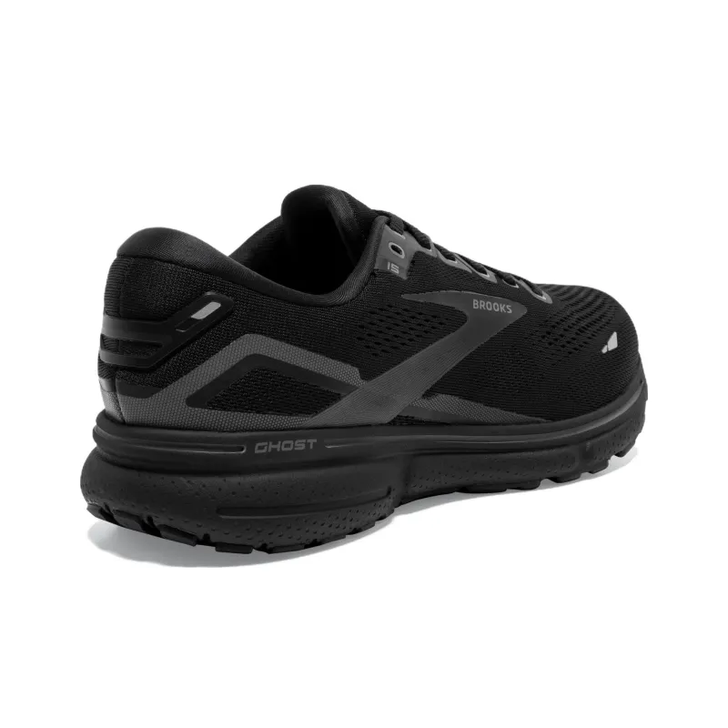 Brooks Ghost 15 Shock Absorbers With Slip Resistant Features Low Top Casual Running Shoes Men's Black-1