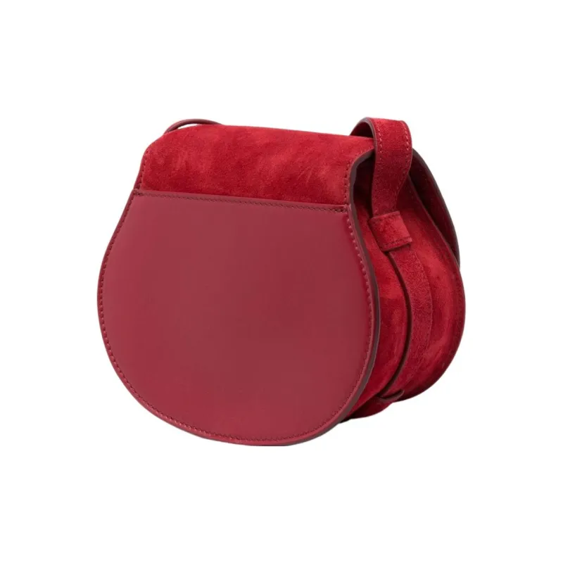 Chloe Calfskin Saddle Bag Shoulder Bag Crossbody Bag Women's Flame Red-1