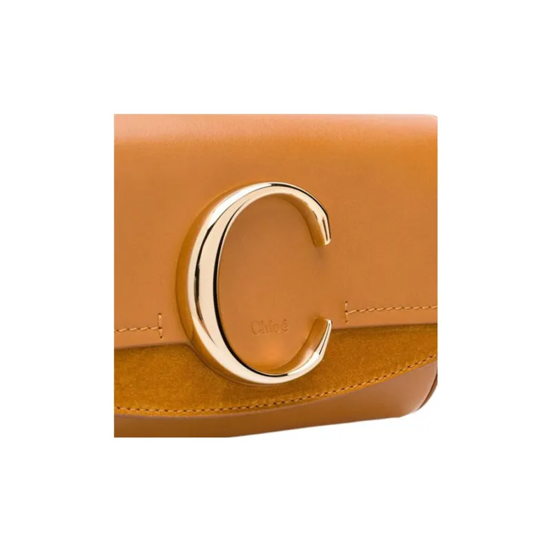 Chloe Suede Calfskin Sling Bag, One Shoulder, Crossbody, Fanny Pack Women's Brown-3